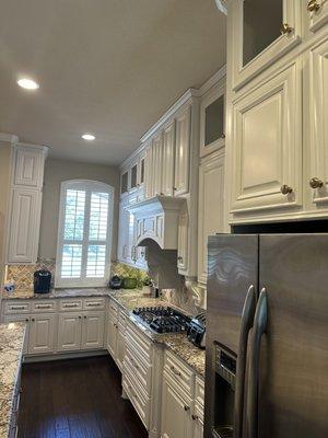 Stain to paint kitchen cabinetry.