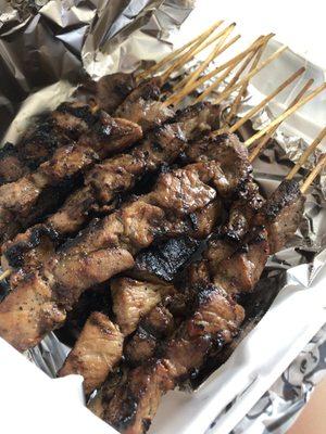 Grilled pork skewers