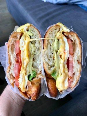 Egg and cheese with tomato and avocado