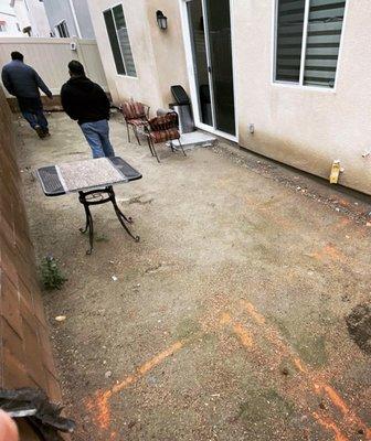 Setting up for synthetic grass & Pavers