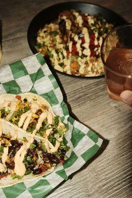 Tacos, queso mac, cocktails...all so damn good.