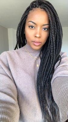 Medium size waist length box braids $120... by Sundo