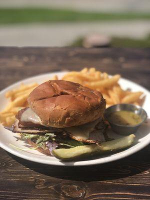 Cuban Sandwich made with slow roasted pork!