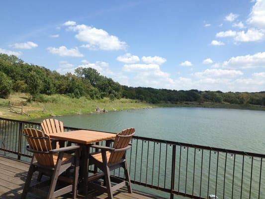 The deck outside the lodge