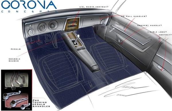 Interior ideation for Tim Allen's camaro interior