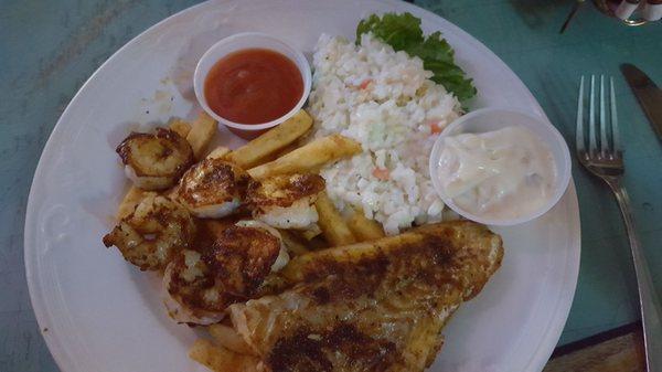 Special blackened fish and shrimp