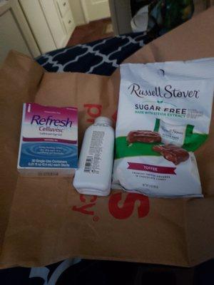 This is what I ordered for CVS..I said powder and candy....I forgot about the eyes drops...