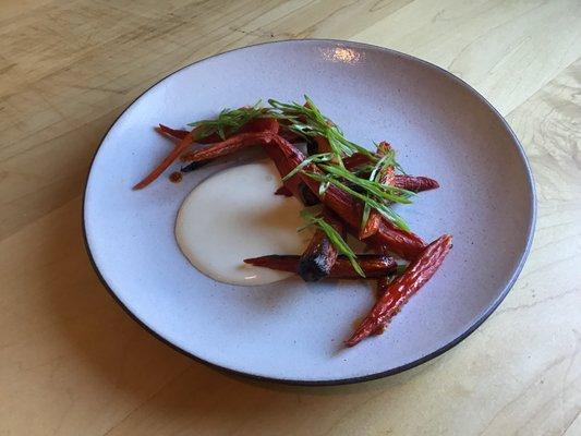 Roasted Nantes Carrots, Savory Yogurt, Chili Oil, Scallions