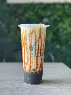 Black sugar boba latte  @dangit.all