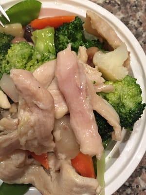 Raw chicken with my chicken and vegetables and they said no way and called me a liar and argued with me!!be warned