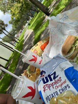 Subs and UTZ chips in the park!