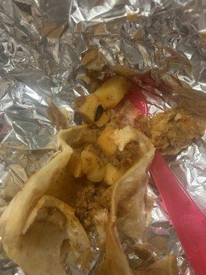 Thank God my son only eats the inside of his tacos or I wouldn't have seen the roach inside his second taco. Never going back!