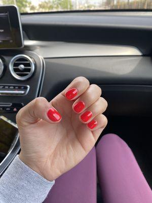 Manicure, red gel