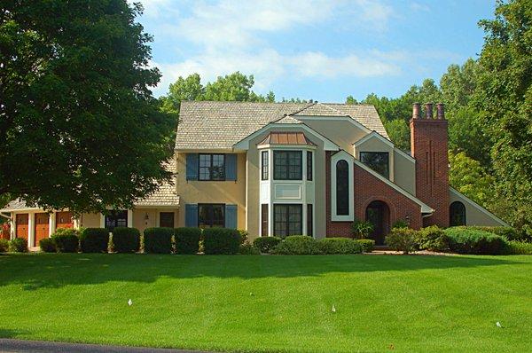 Exterior siding and roof on this suburban home.