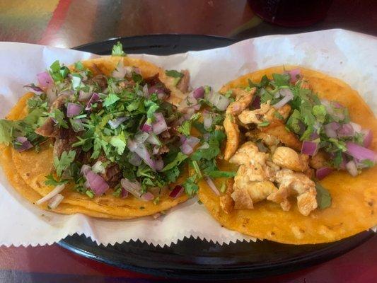 Taco de Carnitas and Taco de Pollo