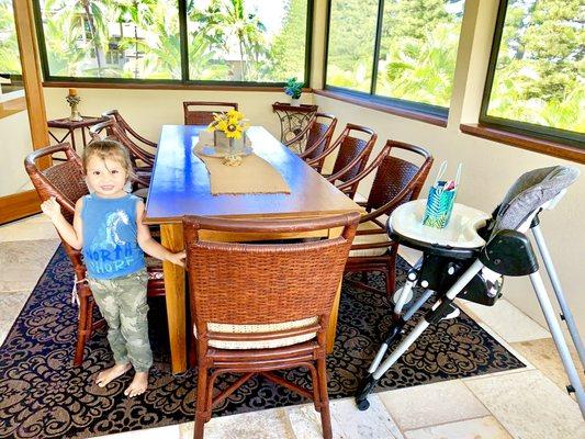 One high chair delivered and set up at an awesome home at Kona Bay Estates