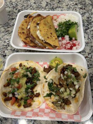 Pastor, Fajita, and Birria Tacos