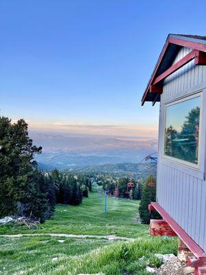 The ski area to the east, probably gorgeous sunrises