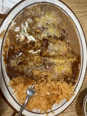 Enchilada and tamal combo