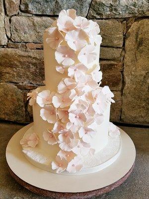 Romantic Hydrangea bridal shower cake....