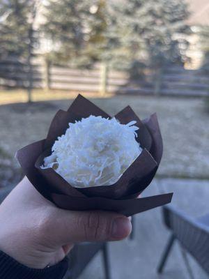 Coconut crème cupcake