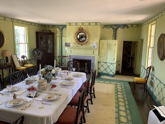 The dining room inside the Plantation House