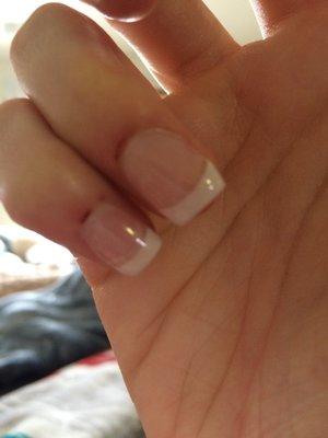 Too rough while doing cuticles, and cut above them