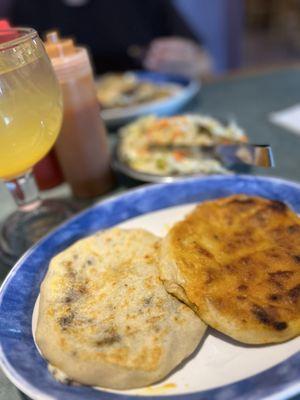 Frijol con queso and chorizo con queso