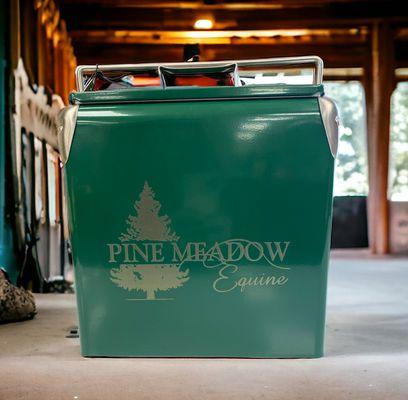 Retro metal cooler engraved with your custom text or logo.