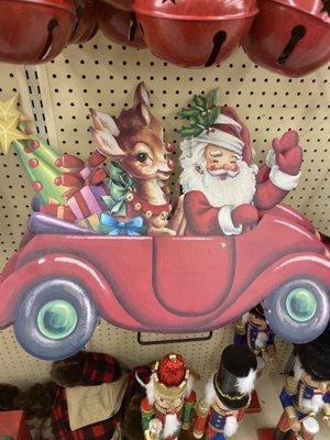 Santa and Rudolph decor