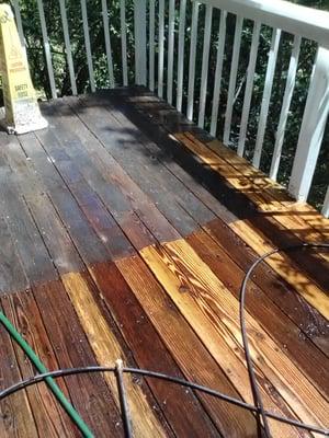 Pressure washing is very helpful in gutters, on wood & preparing old painted surfaces with dirt, debris, algae & mold from weathering.