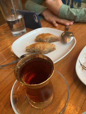 Turkish tea and baklava