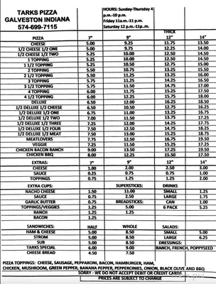 Here is the most updated menu!