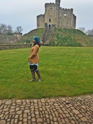 At the castle in England - Wales