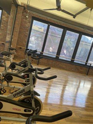 Come take Spin & other classes upstairs!