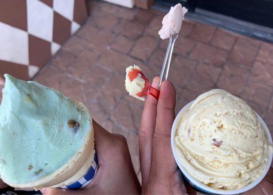 We settled on the Pistachio and Thandai after trying a few different flavors.