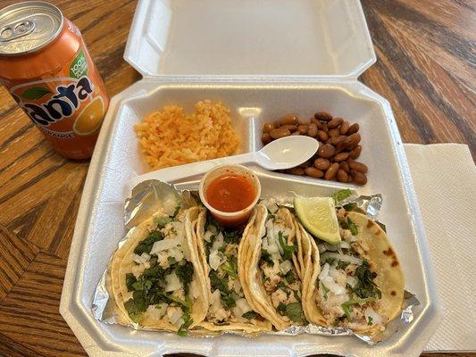 Fish taco plate $14.55 including tax & card fee (2/21/2023)