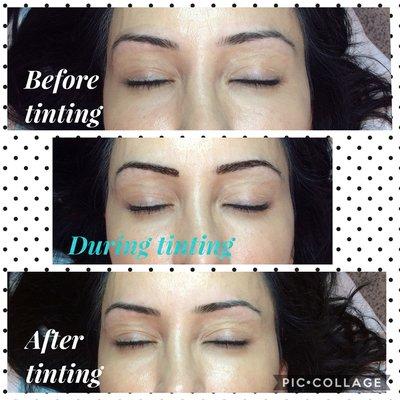 Eyebrow tinting (before and after)