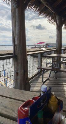 Outside patio facing the water.