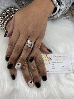 Valentine nail designs in black and white