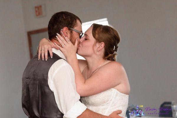 First dance on their beautiful Wedding Day. The kiss.