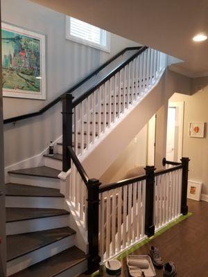 painted railings and stair risers