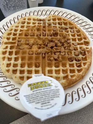 Waffle with peanut butter chips