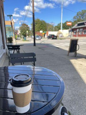 Nothing better than drinking a coffee outside on a crisp fall day.