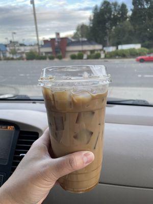 Iced white mocha with soy