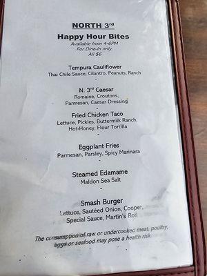 Happy hour food options