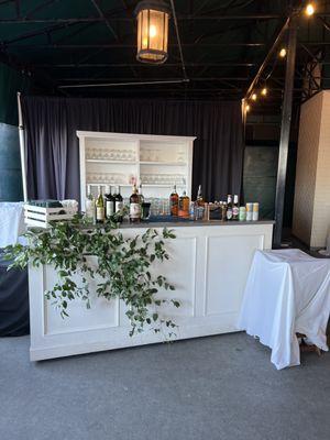 Bar setup for wedding.