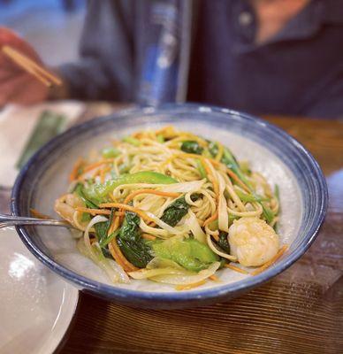 Shrimp Stir-Fried Noodle with small round noodles - hubby's fave!