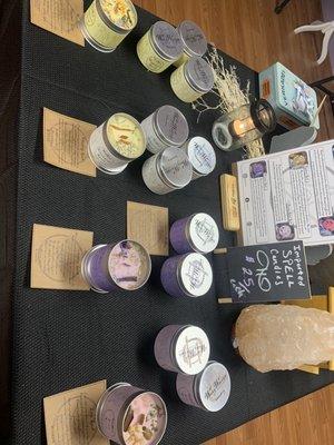 Handcrafted Imported WaxyWiccan Spell Candles made with soy wax, herbs, crystals & wooden wicks