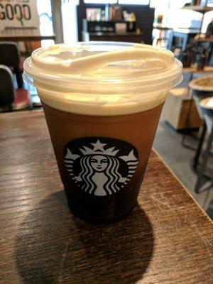 Starbucks Nitro draft brew on tap. Pretty darn good!